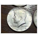 4 - 1964 Kennedy Half Dollars