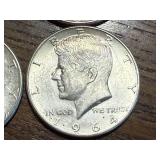 4 - 1964 Kennedy Half Dollars
