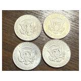 4 - 1964 Kennedy Half Dollars