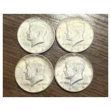 4 - 1964 Kennedy Half Dollars