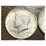 4 - 1964 Kennedy Half Dollars