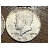 4 - 1964 Kennedy Half Dollars