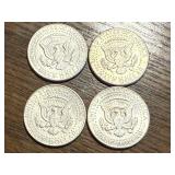 4 - 1964 Kennedy Half Dollars