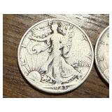 2 - 1943 Walking Liberty Half Dollars