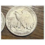 2 - 1943 Walking Liberty Half Dollars