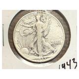2 - 1943 Walking Liberty Half Dollars