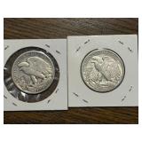 2 - 1944 Walking Liberty Half Dollars