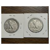 2 - 1940 Walking Liberty Half Dollars