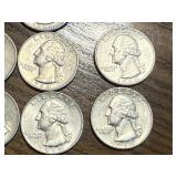 10 Silver Washington Quarters