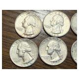 10 Silver Washington Quarters