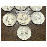 10 Silver Washington Quarters
