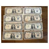 8 - One Dollar Silver Certificates
