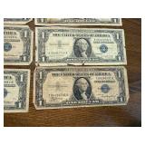 8 - One Dollar Silver Certificates