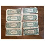 8 - One Dollar Silver Certificates