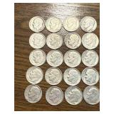 20 Silver Roosevelt Dimes