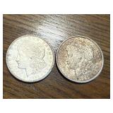 2 - 1921 D Morgan Dollars