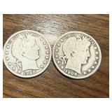 2 - 1908 Barber Half Dollars
