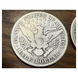 2 - 1908 Barber Half Dollars