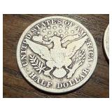1908 & 1912 Barber Half Dollars