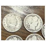 5 Barber Silver Quarters