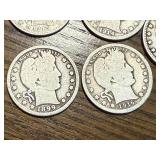 5 Barber Silver Quarters