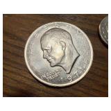 1928 A Silver Certificate, 1971 Ike Dollar & 4 Susan B Dollar Coins