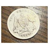 1917 Australian One Shilling Silver Coin