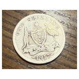 1917 Australian One Shilling Silver Coin