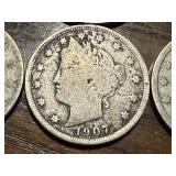 3 Buffalo & 3 Liberty V Nickles