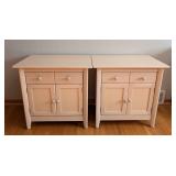 BR - Pair of Nadeau Maple Nightstands with Drawers and Cabinets