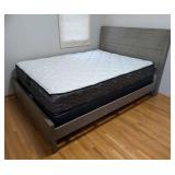 ML - Queen Bed Frame with Headboard and Footboard, Gray Finish