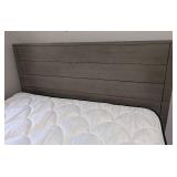 ML - Queen Bed Frame with Headboard and Footboard, Gray Finish