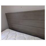 ML - Queen Bed Frame with Headboard and Footboard, Gray Finish