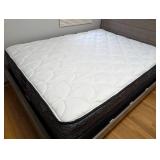 ML - Queen Bed Frame with Headboard and Footboard, Gray Finish