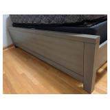 ML - Queen Bed Frame with Headboard and Footboard, Gray Finish