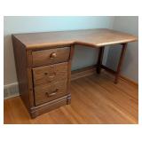 ML - Lexington Oak Desk with Drawers and Brass Hardware