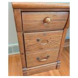 ML - Lexington Oak Desk with Drawers and Brass Hardware