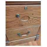 ML - Lexington Oak Desk with Drawers and Brass Hardware