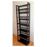 ML - Black 7-Shelf Bookcase with Red Trim