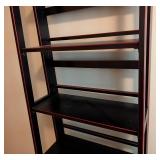 ML - Black 7-Shelf Bookcase with Red Trim