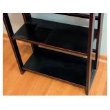 ML - Black 7-Shelf Bookcase with Red Trim