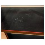 ML - Black 7-Shelf Bookcase with Red Trim