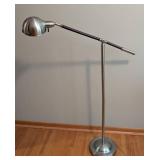 ML - Adjustable Brushed Metal Floor Lamp with Wood Accent