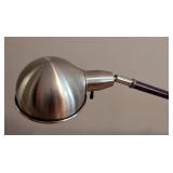 ML - Adjustable Brushed Metal Floor Lamp with Wood Accent