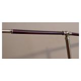 ML - Adjustable Brushed Metal Floor Lamp with Wood Accent