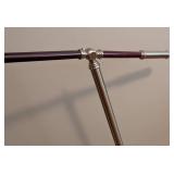 ML - Adjustable Brushed Metal Floor Lamp with Wood Accent