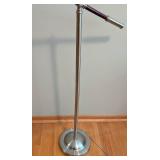 ML - Adjustable Brushed Metal Floor Lamp with Wood Accent