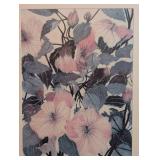 ML - Framed Floral Art Print with Pink and Blue Flowers