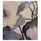 ML - Framed Floral Art Print with Pink and Blue Flowers