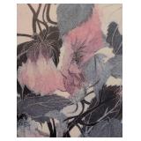 ML - Framed Floral Art Print with Pink and Blue Flowers